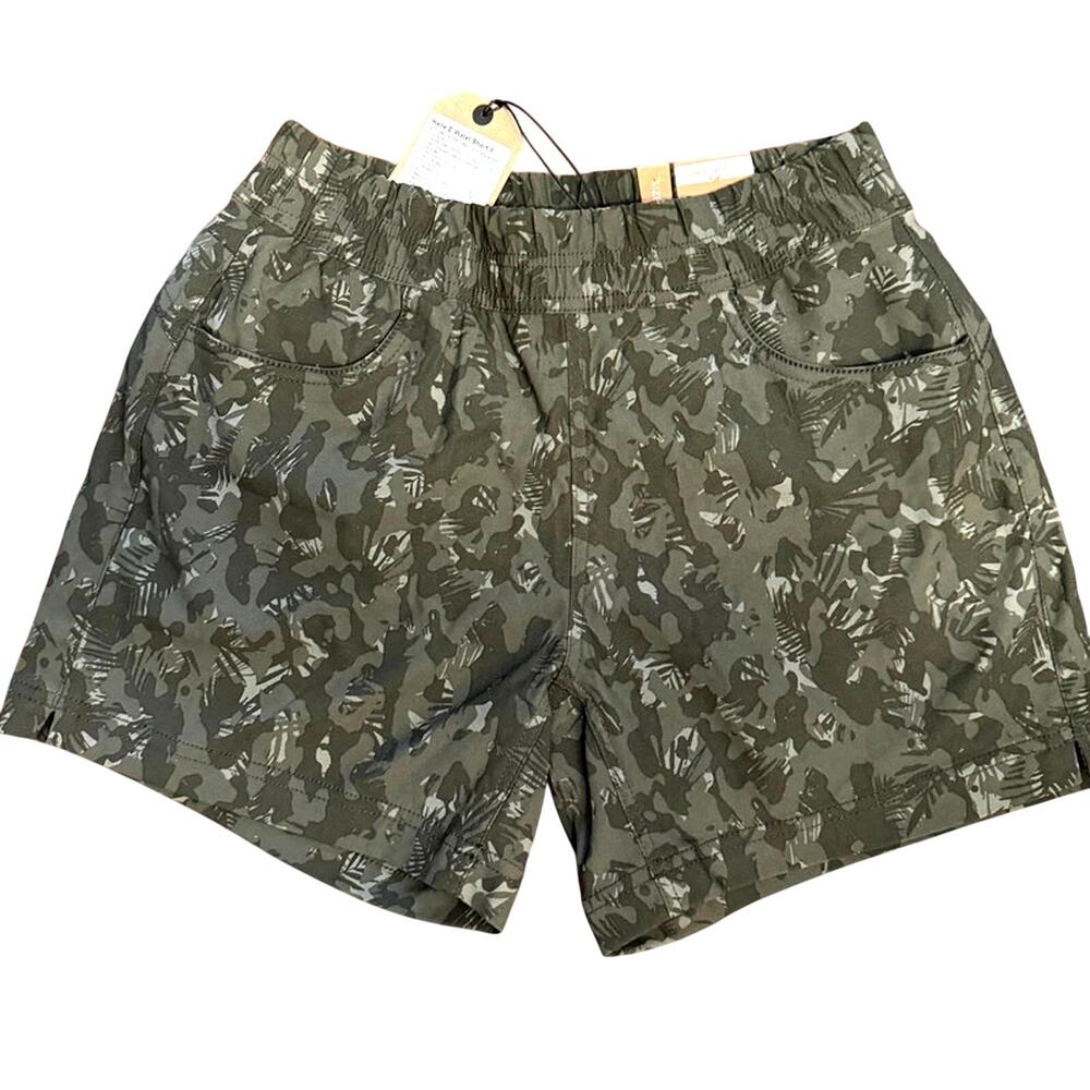 Womens Prana Halle E-Waist II Stretch Short Sz 6 5" Evergreen Camo NWT $75